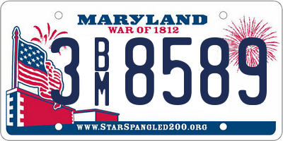 MD license plate 3BM8589
