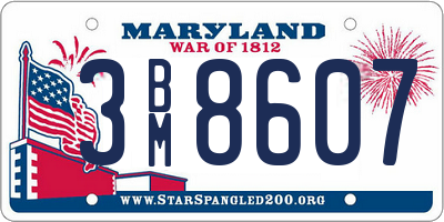 MD license plate 3BM8607