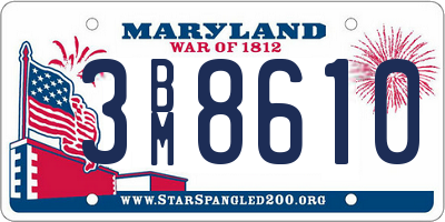 MD license plate 3BM8610