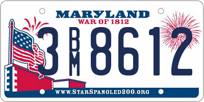 MD license plate 3BM8612