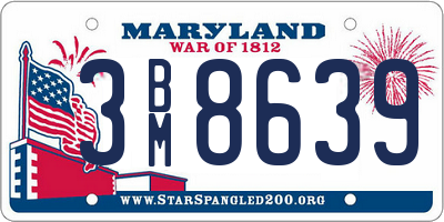 MD license plate 3BM8639