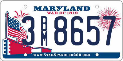 MD license plate 3BM8657