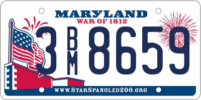 MD license plate 3BM8659