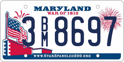MD license plate 3BM8697