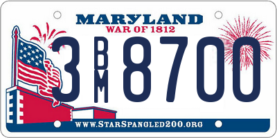 MD license plate 3BM8700