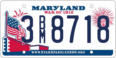 MD license plate 3BM8718