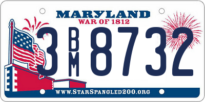 MD license plate 3BM8732