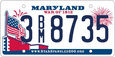 MD license plate 3BM8735
