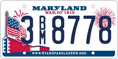 MD license plate 3BM8778
