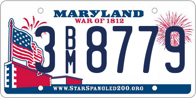 MD license plate 3BM8779