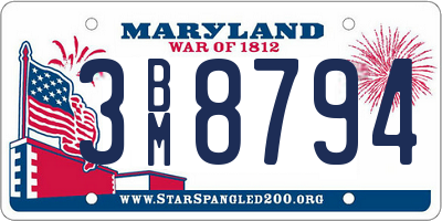 MD license plate 3BM8794