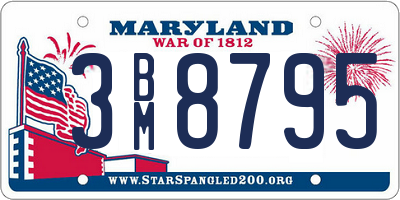 MD license plate 3BM8795