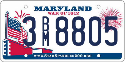 MD license plate 3BM8805