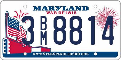 MD license plate 3BM8814