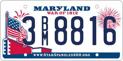 MD license plate 3BM8816