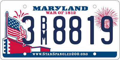 MD license plate 3BM8819