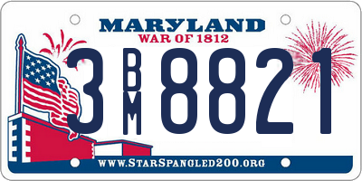 MD license plate 3BM8821