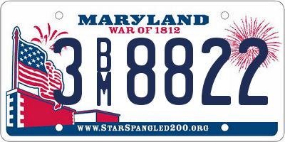 MD license plate 3BM8822