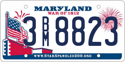 MD license plate 3BM8823