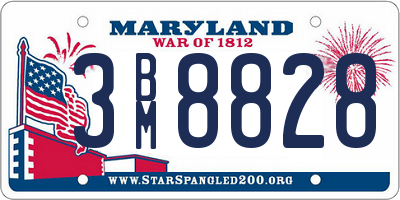 MD license plate 3BM8828