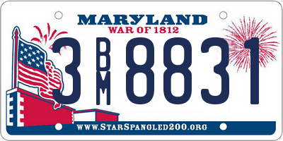 MD license plate 3BM8831