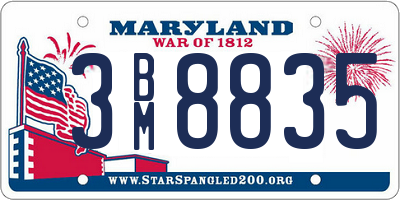 MD license plate 3BM8835