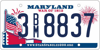 MD license plate 3BM8837