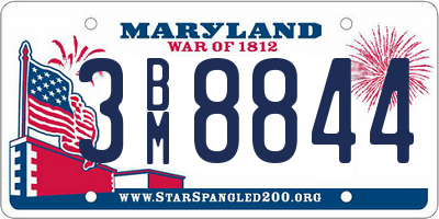 MD license plate 3BM8844