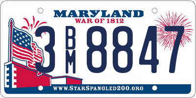MD license plate 3BM8847