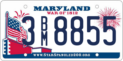 MD license plate 3BM8855