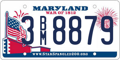 MD license plate 3BM8879