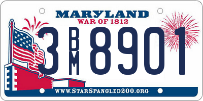 MD license plate 3BM8901