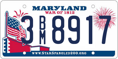 MD license plate 3BM8917