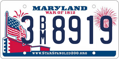 MD license plate 3BM8919