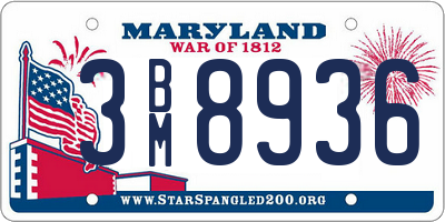 MD license plate 3BM8936