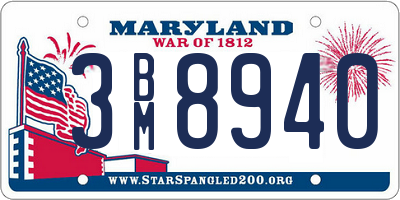 MD license plate 3BM8940