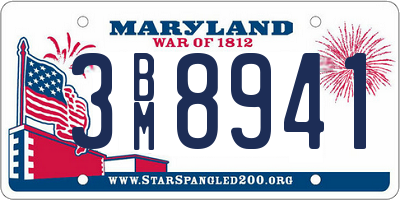 MD license plate 3BM8941