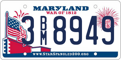 MD license plate 3BM8949