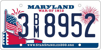 MD license plate 3BM8952