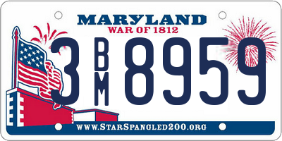 MD license plate 3BM8959