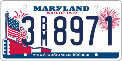 MD license plate 3BM8971