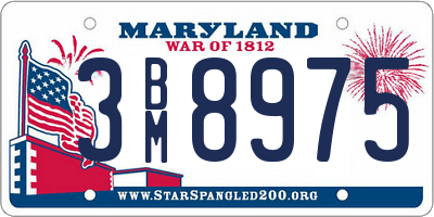 MD license plate 3BM8975