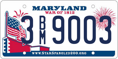 MD license plate 3BM9003