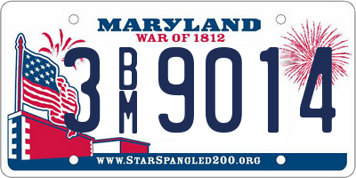 MD license plate 3BM9014