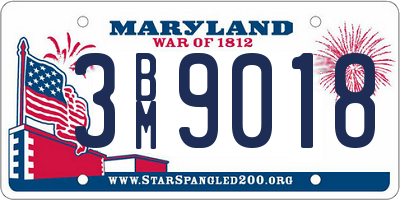 MD license plate 3BM9018