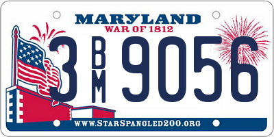 MD license plate 3BM9056