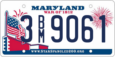 MD license plate 3BM9061