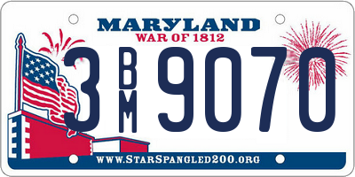 MD license plate 3BM9070