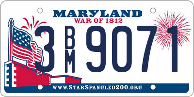 MD license plate 3BM9071