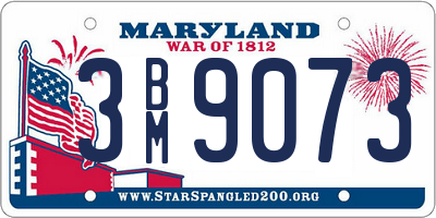 MD license plate 3BM9073